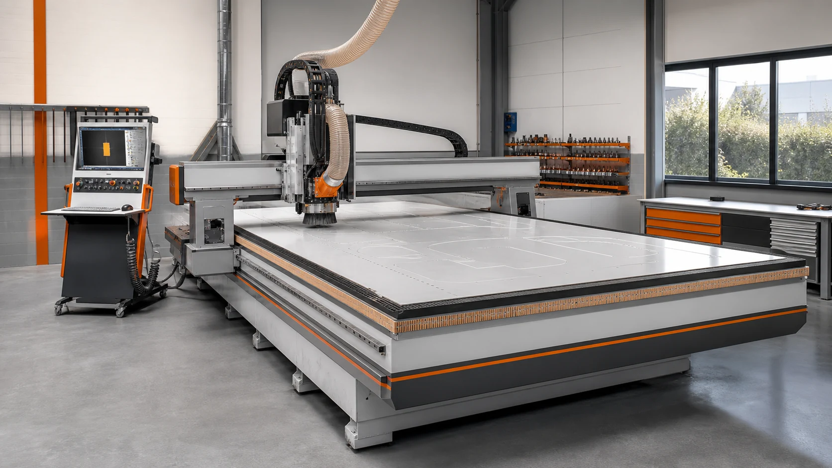 Großformatige Bulldog CNC-Fräse mit 4 mal 2 Meter Arbeitsfläche