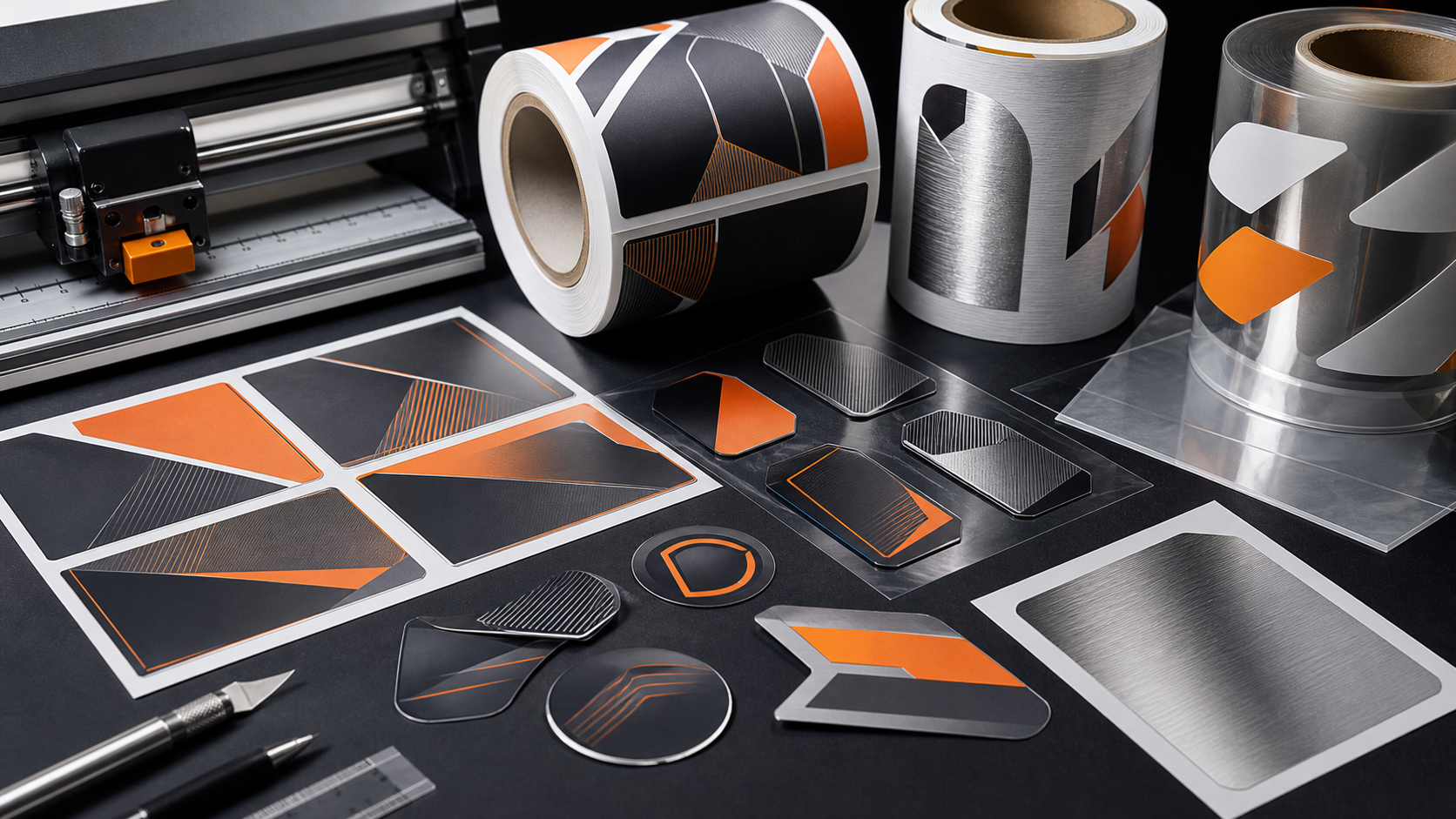 Digital gedruckte Aufkleber und Etiketten in verschiedenen Materialien