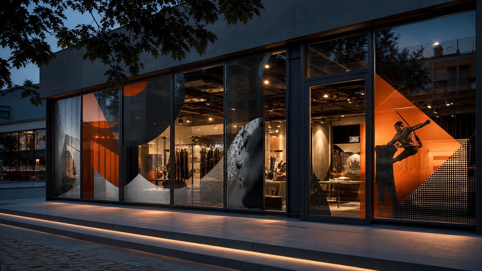 Schaufenster mit hochwertig bedruckter Fensterfolie