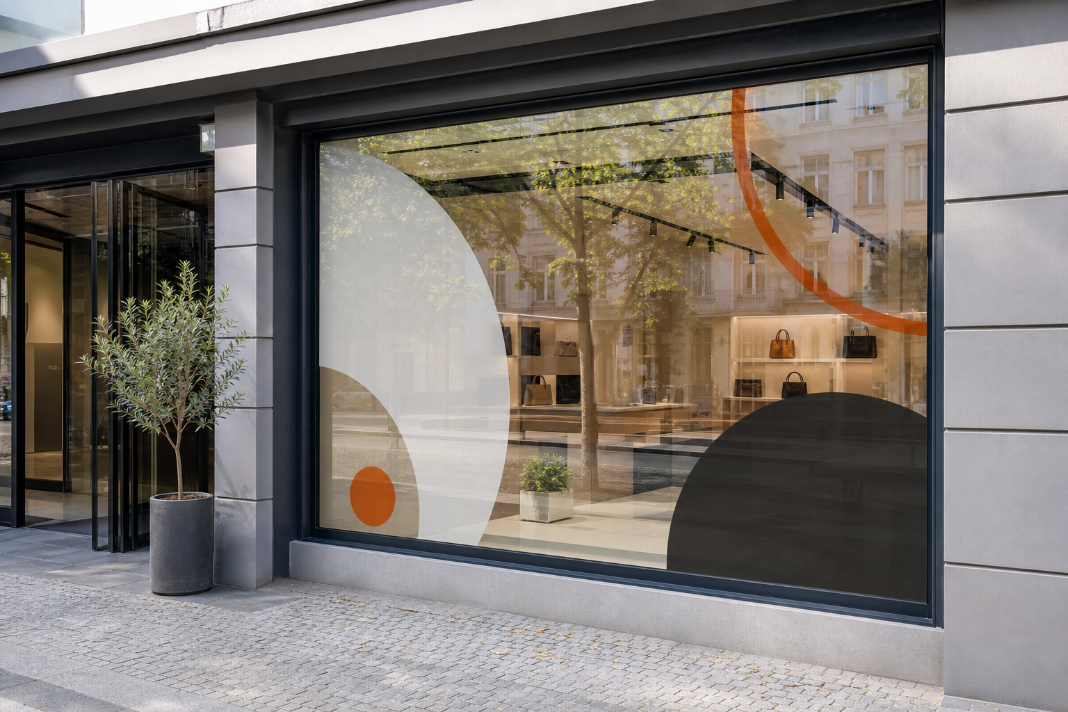 Schaufenster mit individuell gedruckten Foliengrafiken